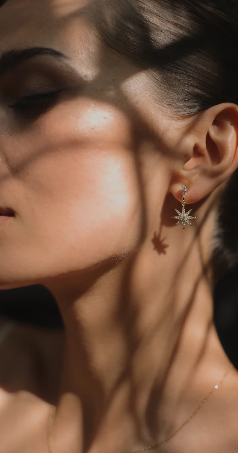 Pole Star Earrings Gold Plating - ARTSY SILVER