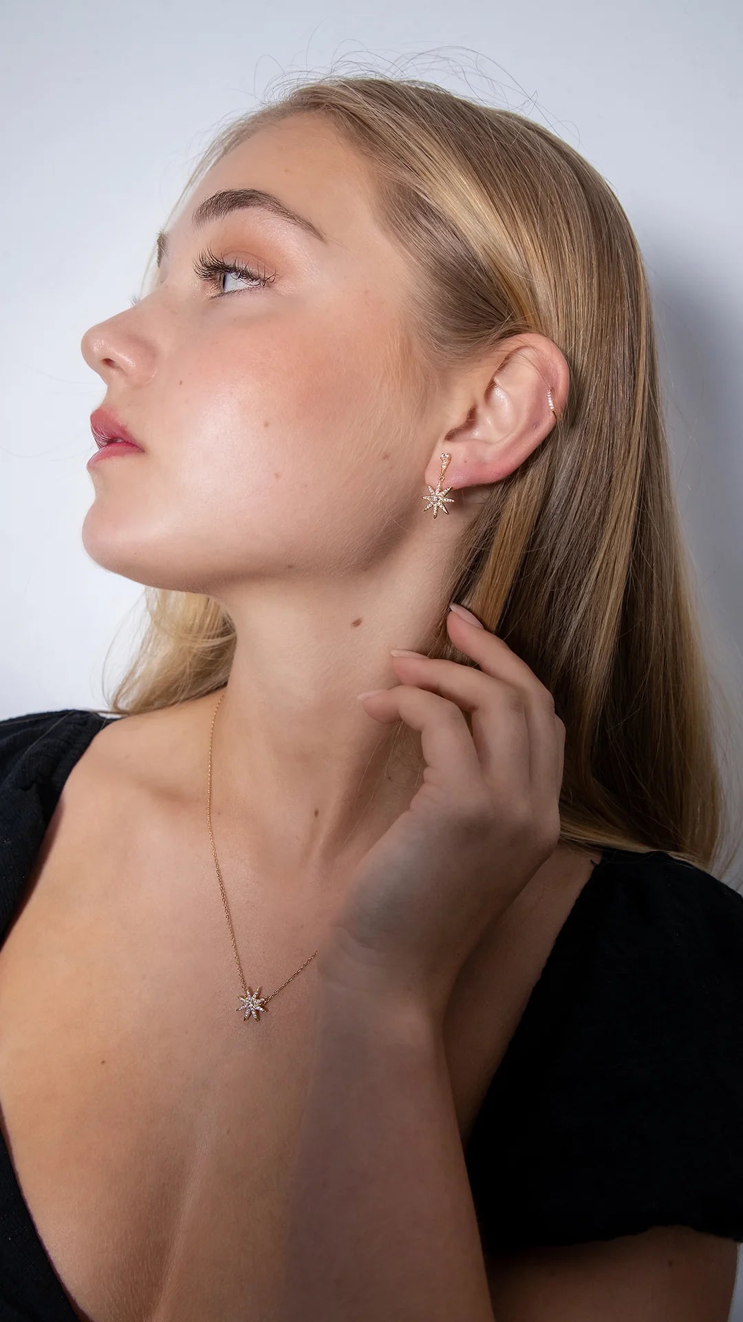 Pole Star Earrings Gold Plating - ARTSY SILVER