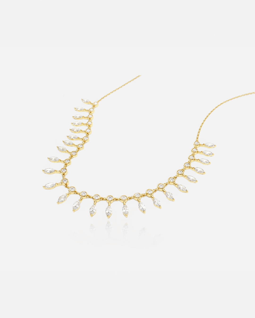 Queen’s Radiance Marquise Zircon Necklace - ARTSY SILVER