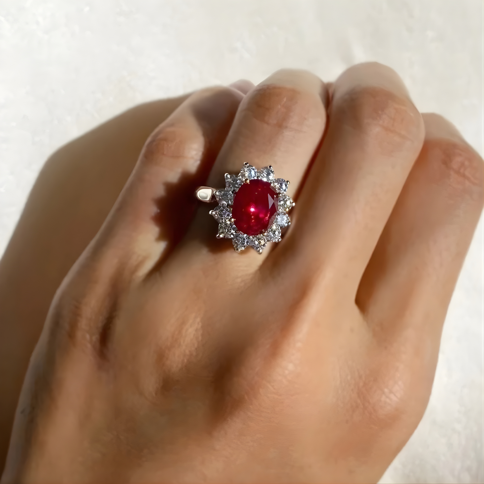 Queen’s Ruby Aura Silver Ring