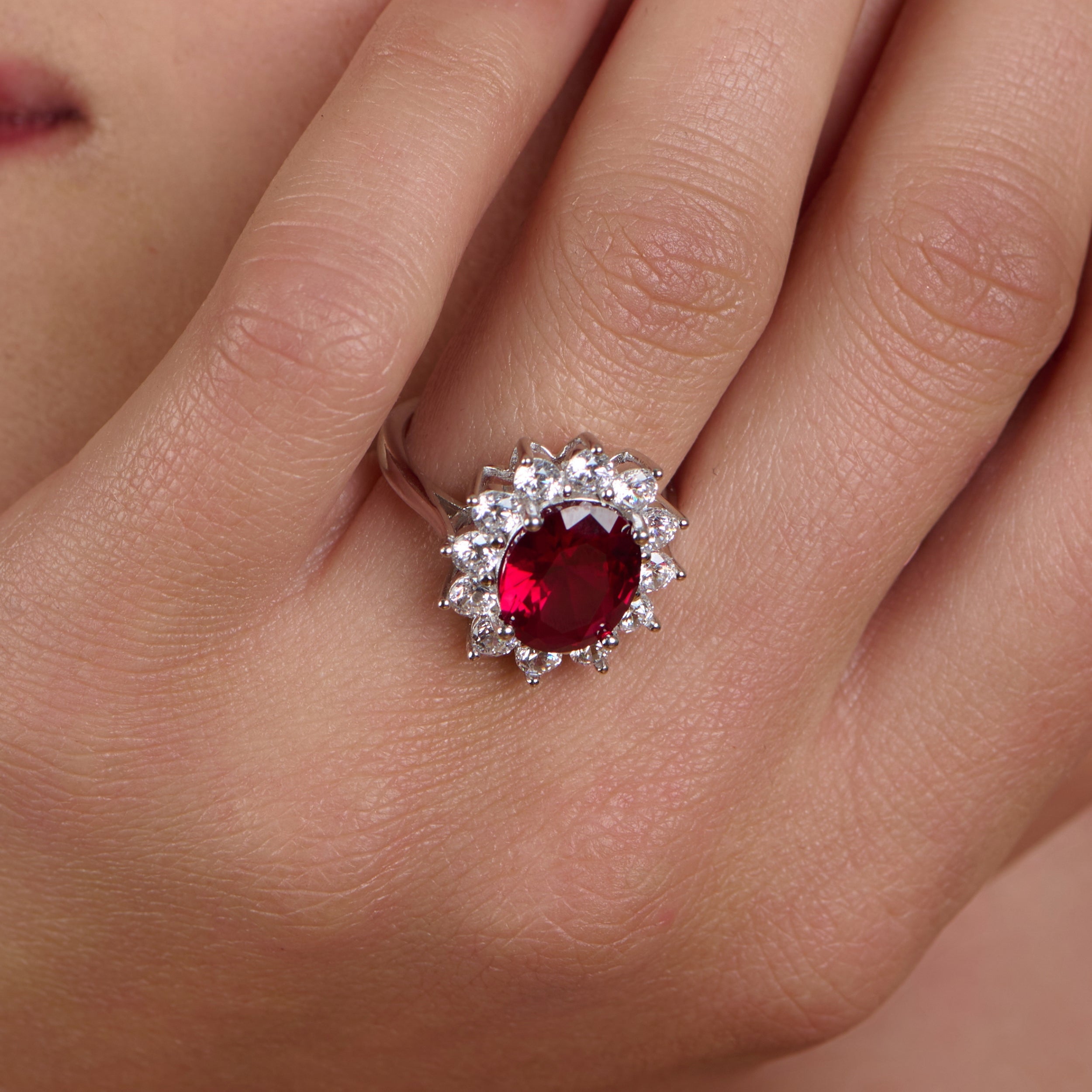 Queen’s Ruby Aura Silver Ring