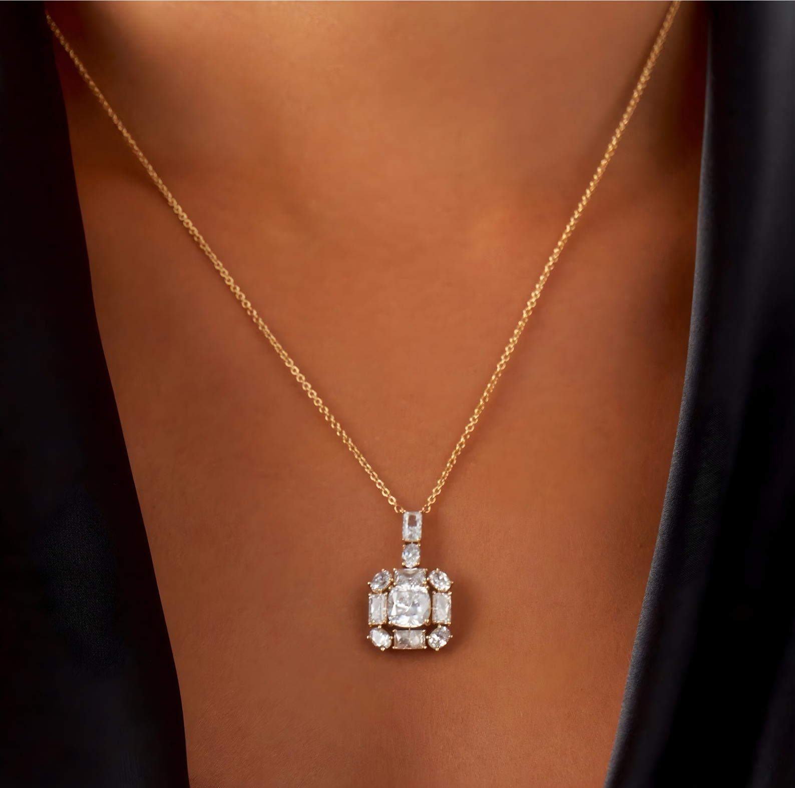 Radiance Halo Drop Necklace