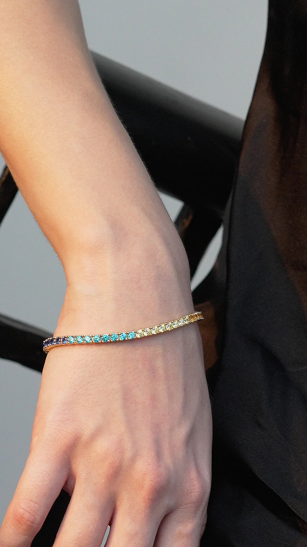 Rainbow Tennis Bracelet - ARTSY SILVER