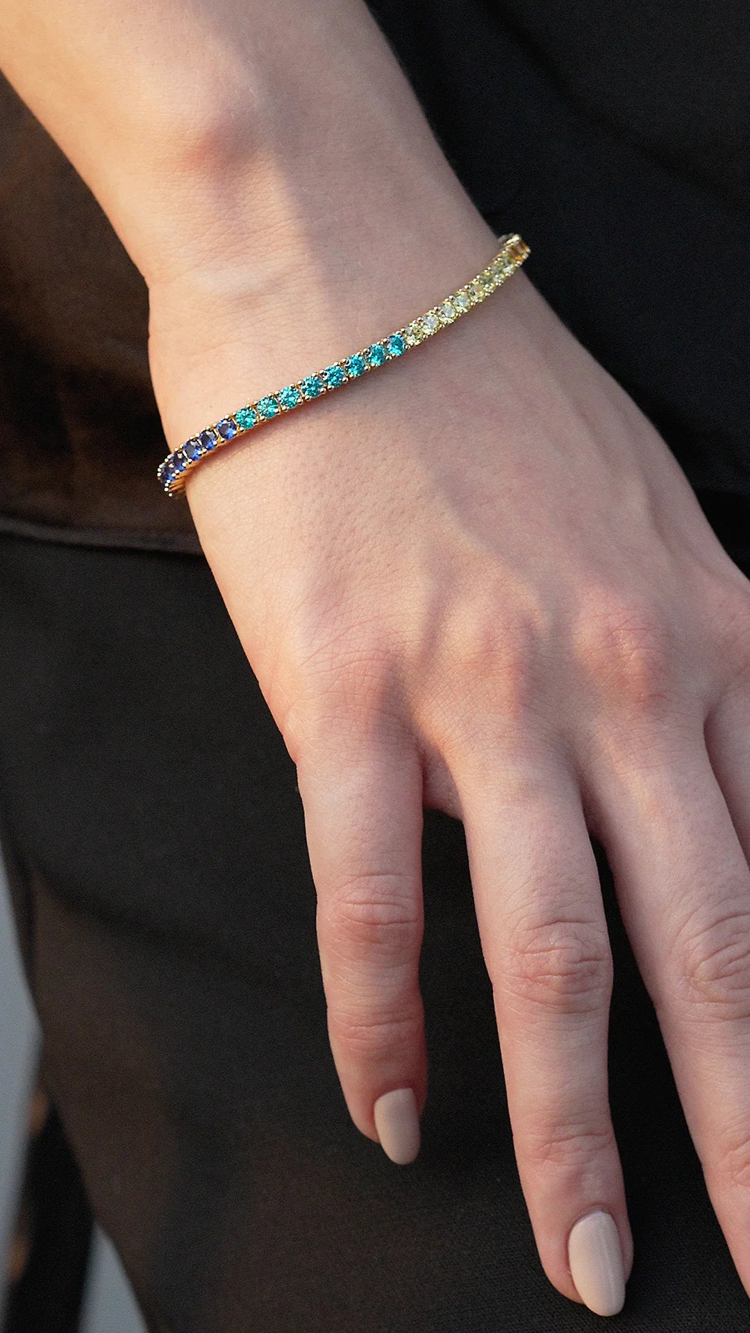 Rainbow Tennis Bracelet - ARTSY SILVER