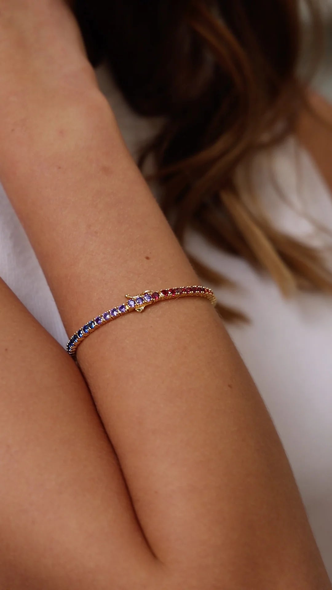 Rainbow Tennis Bracelet - ARTSY SILVER