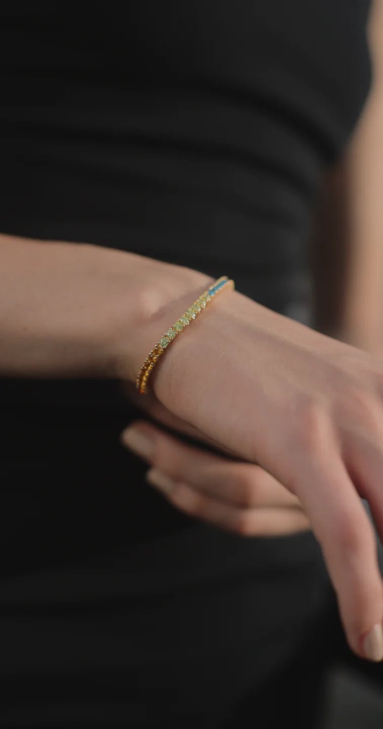 Rainbow Tennis Bracelet - ARTSY SILVER
