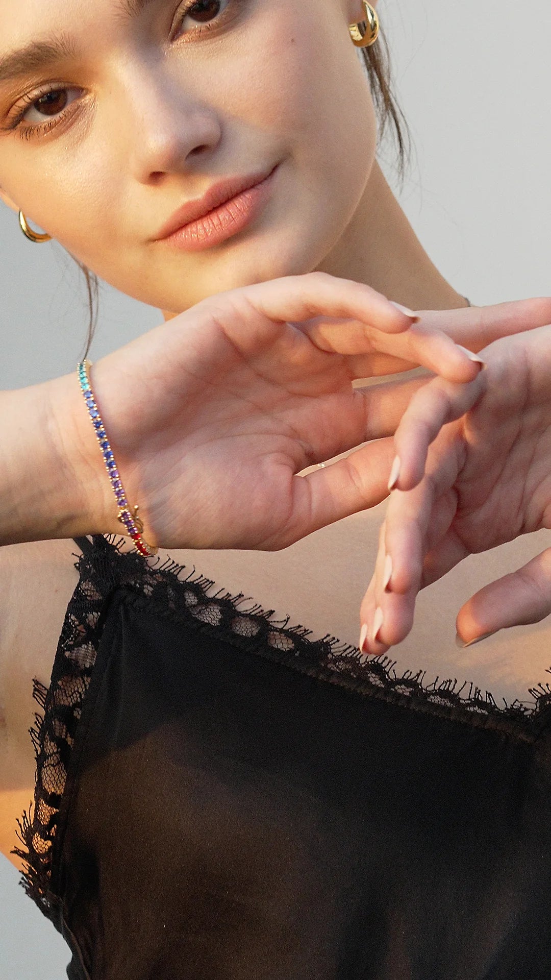 Rainbow Tennis Bracelet 3mm - ARTSY SILVER