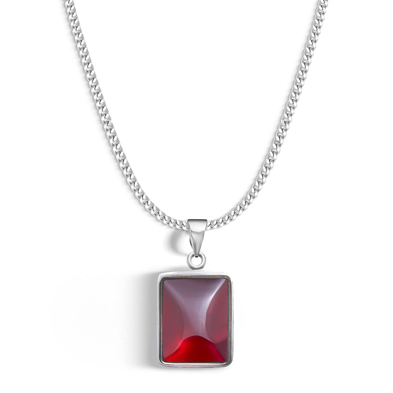 Red Flag Rectangle Pendant