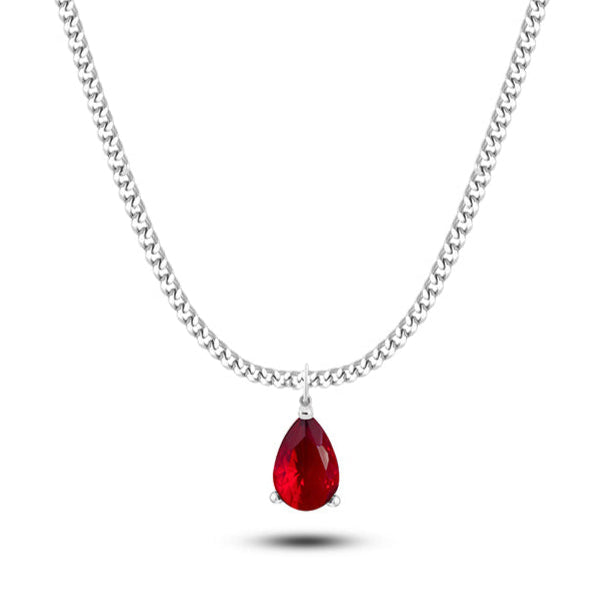 Mars Red Pear Cut Pendant