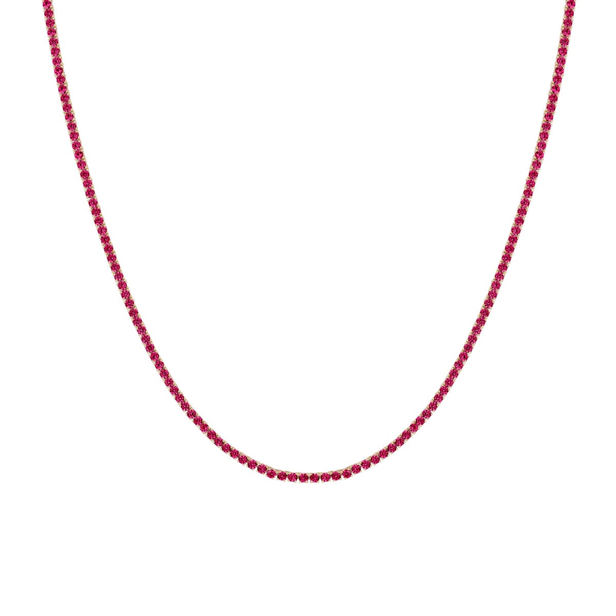 Scarlet Ruby Tennis Necklace