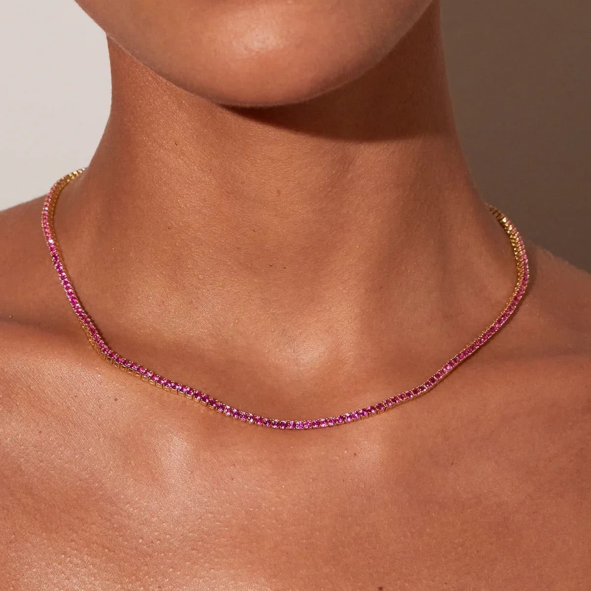 Scarlet Ruby Tennis Necklace
