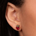 Red Heart Strawberry Earrings - ARTSY SILVER