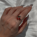 Cherry Glow Ring - ARTSY SILVER