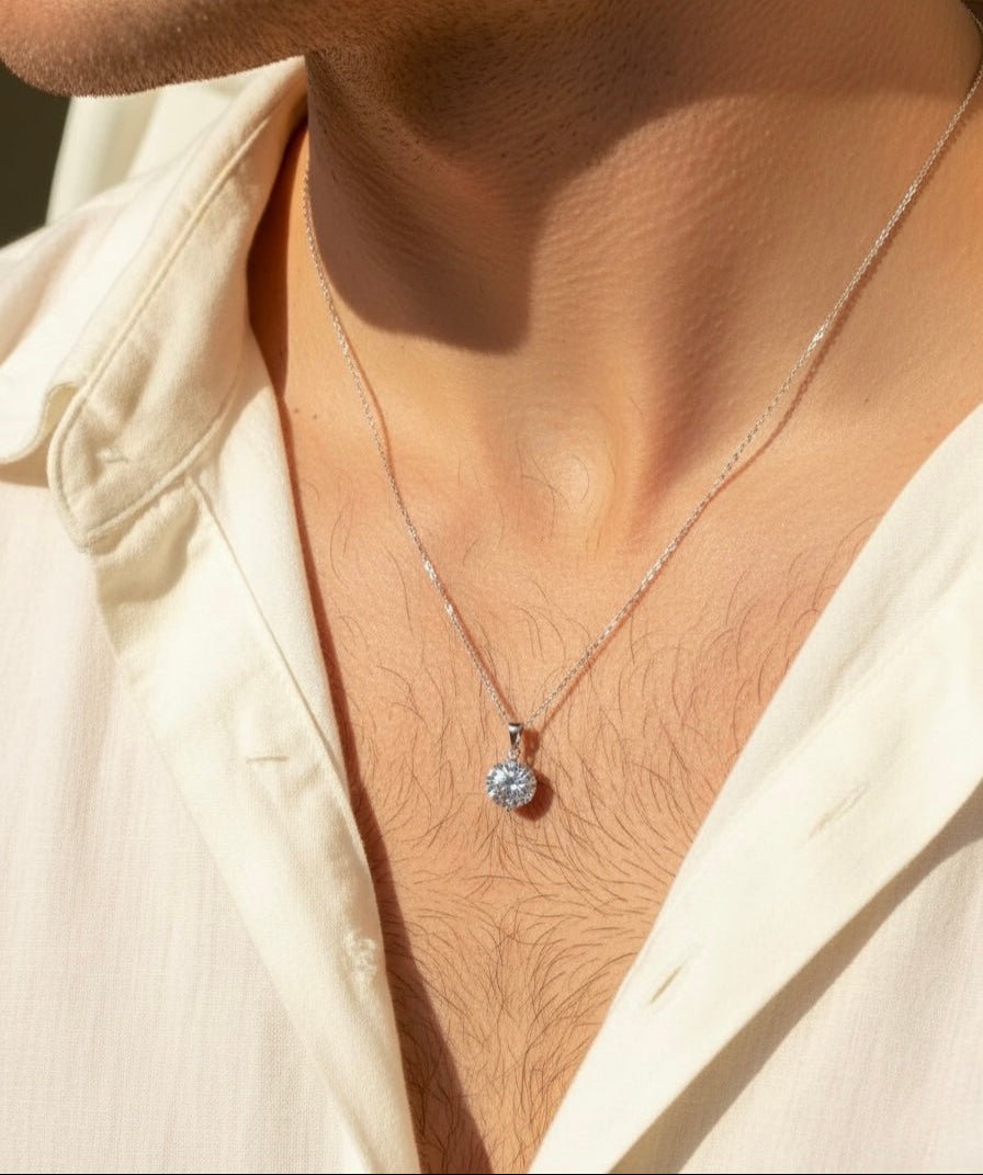 The Axis Zircon Necklace - ARTSY SILVER