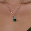 Emerald Necklace Woman's silver  I ARTSY SILVER