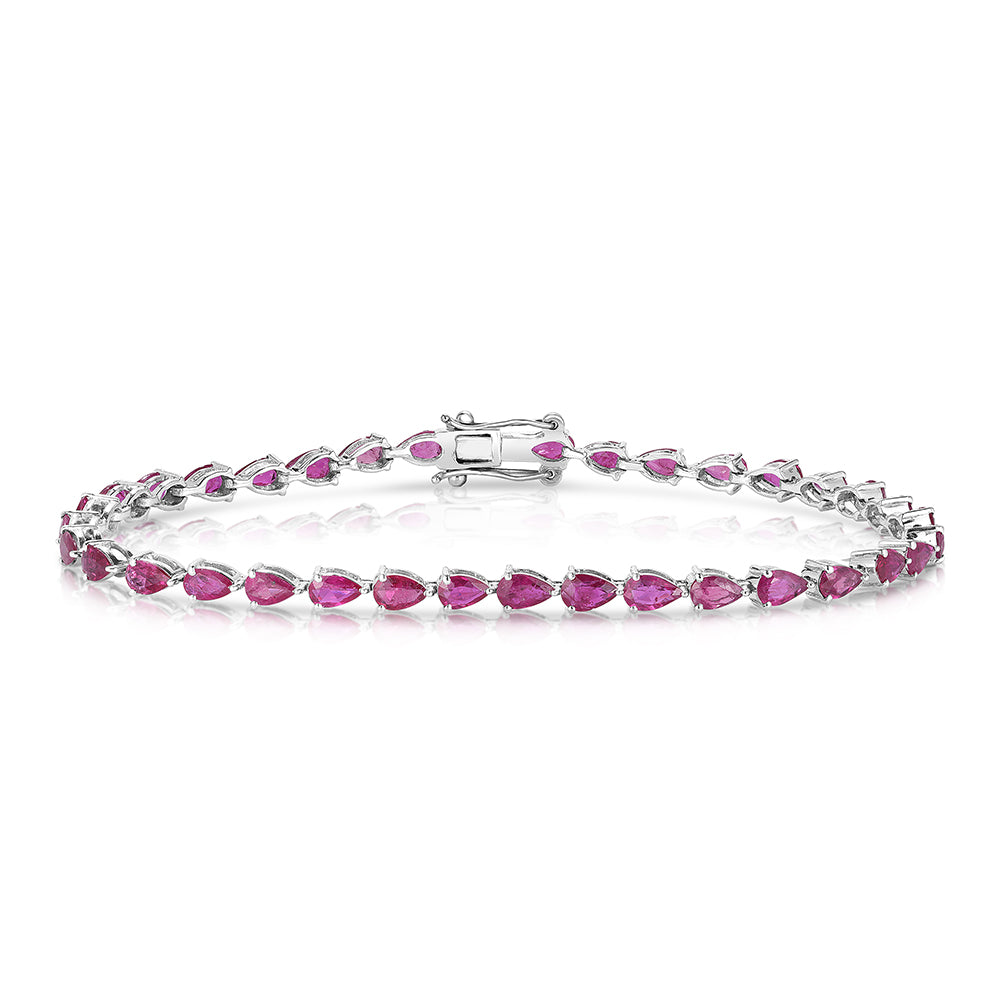 Ruby Pear Tennis Bracelet