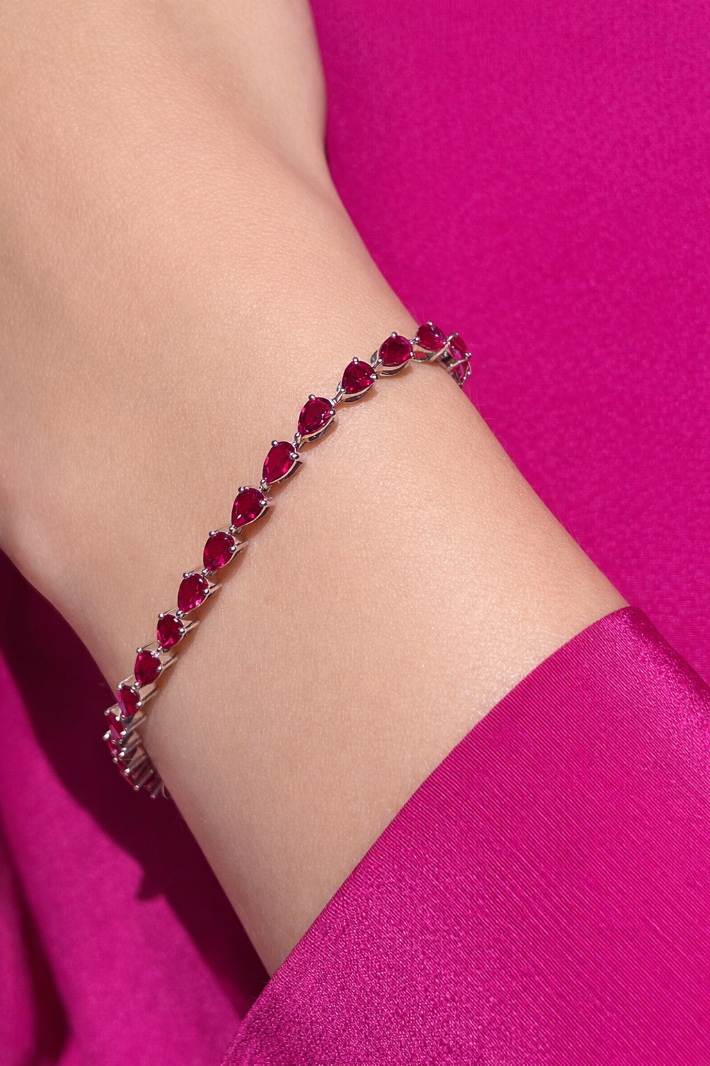 Ruby Pear Tennis Bracelet
