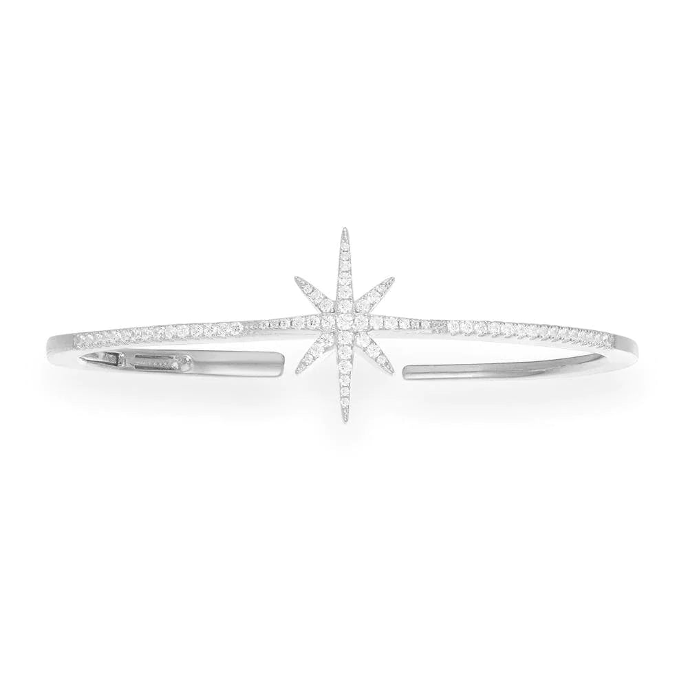 Silver Pole Star Bangle - ARTSY SILVER