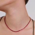 Ruby Tennis Necklace Woman's Silver with 18k gold plating I ARTSY SILVER
