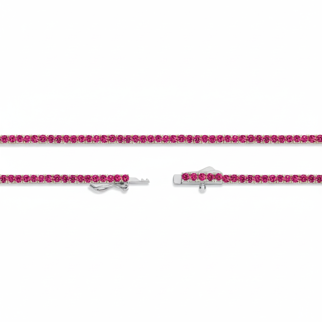 Scarlet Ruby Tennis Necklace