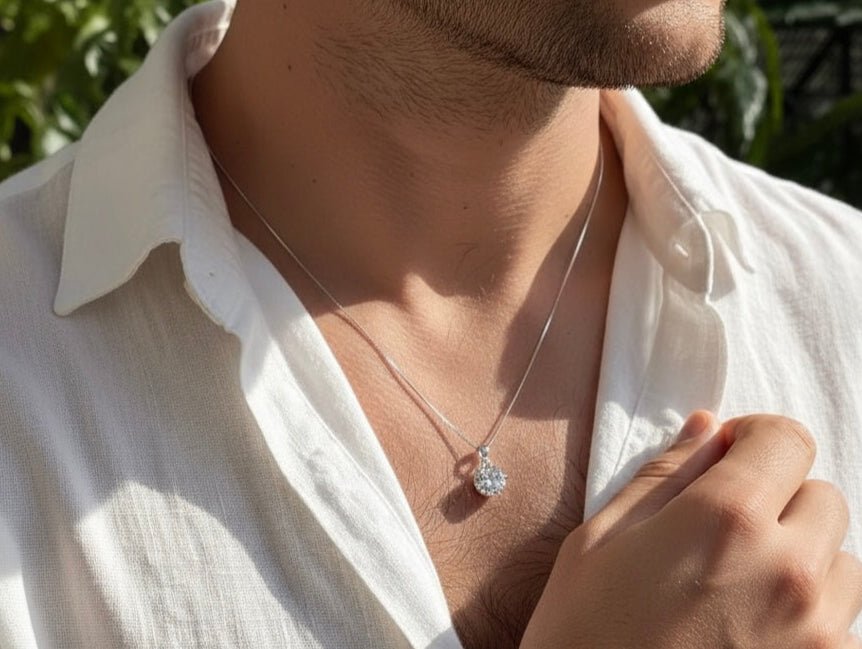 Achilles Zircon Necklace - ARTSY SILVER