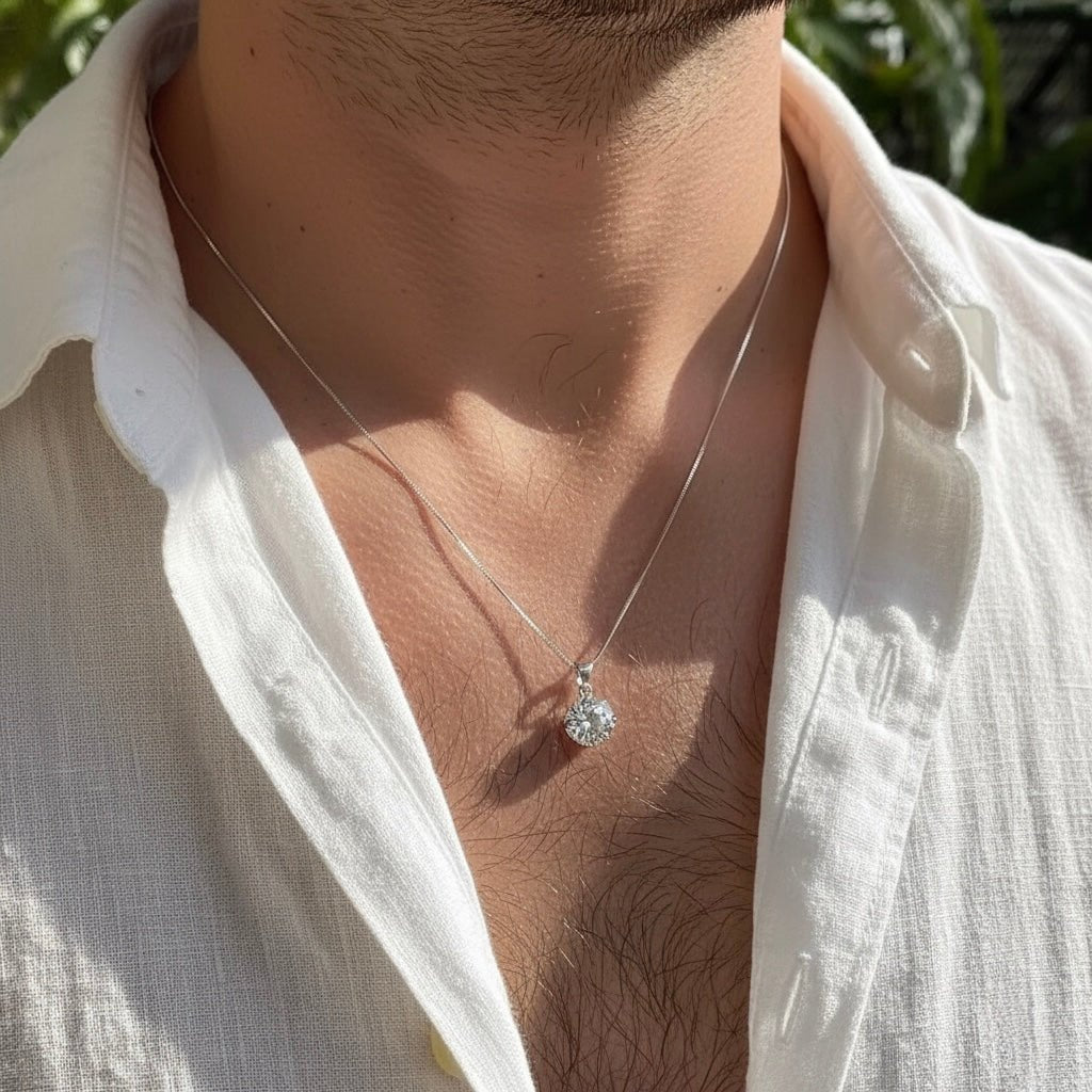 Achilles Zircon Necklace - ARTSY SILVER