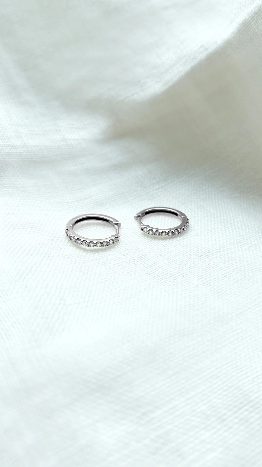 Zircon Cutie Huggie Earrings - ARTSY SILVER