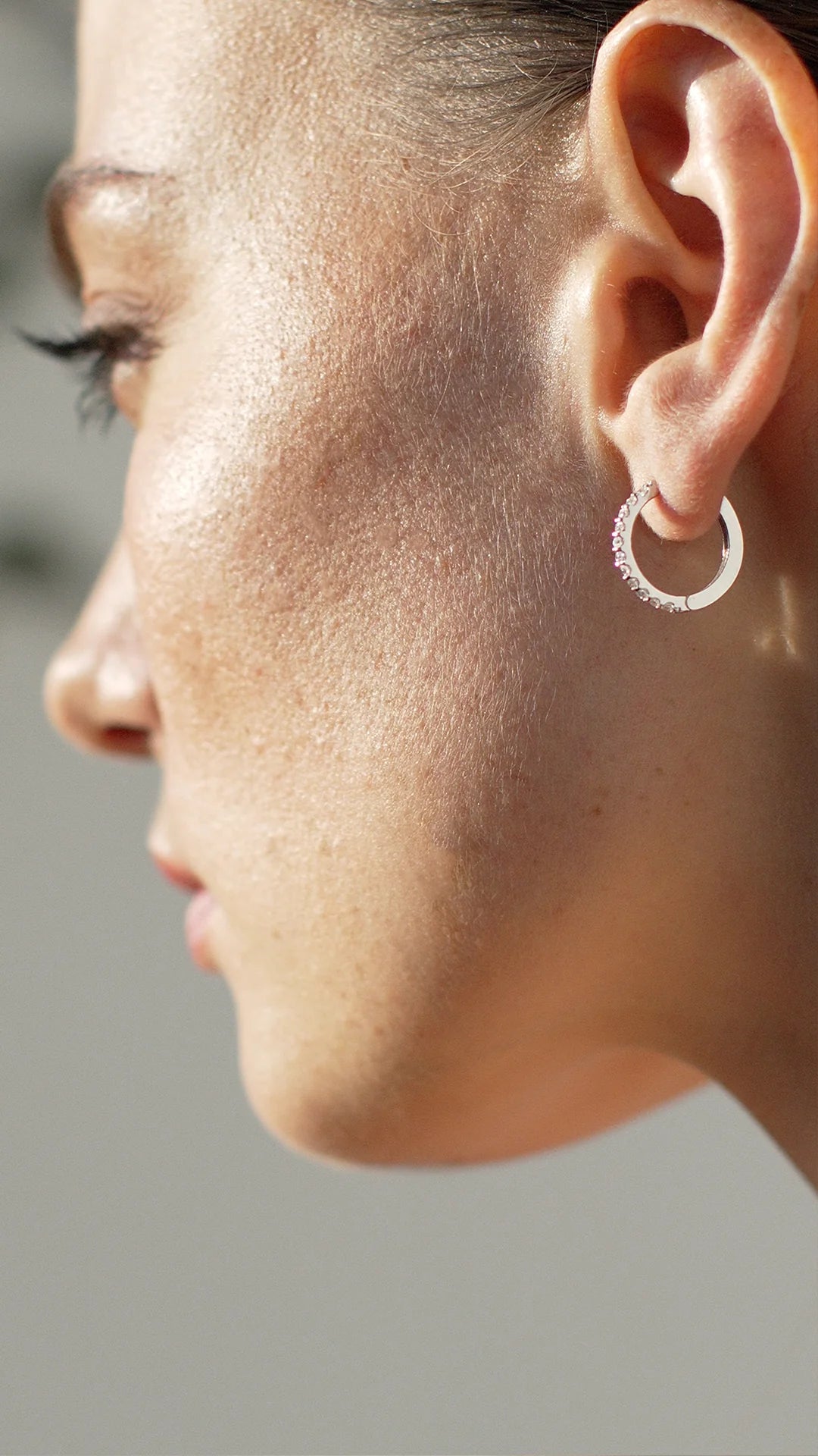 Zircon Cutie Huggie Earrings - ARTSY SILVER