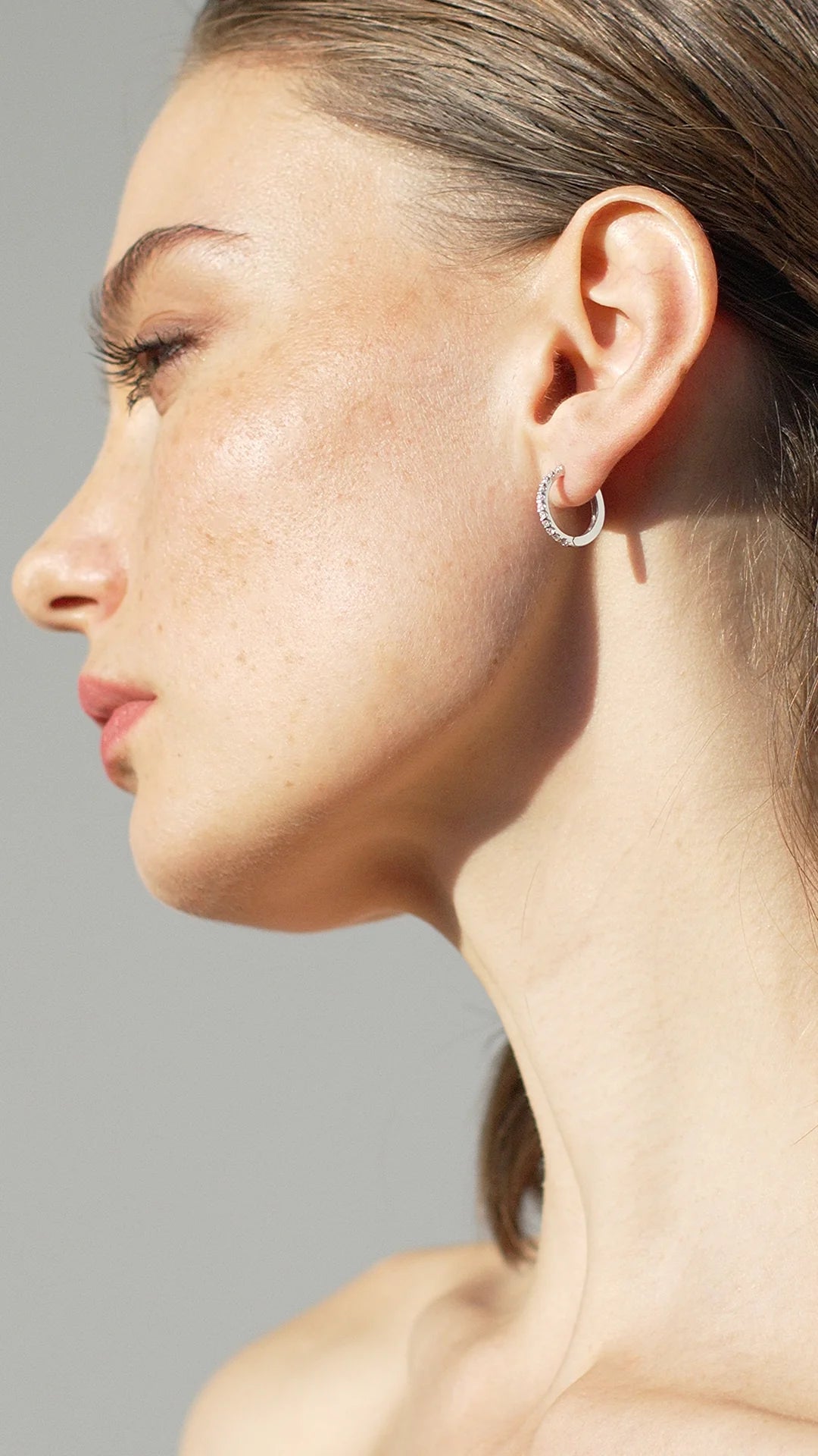 Zircon Cutie Huggie Earrings - ARTSY SILVER