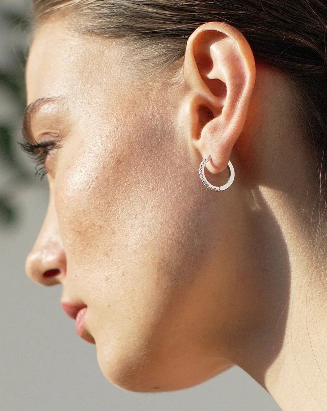 Zircon Cutie Huggie Earrings - ARTSY SILVER