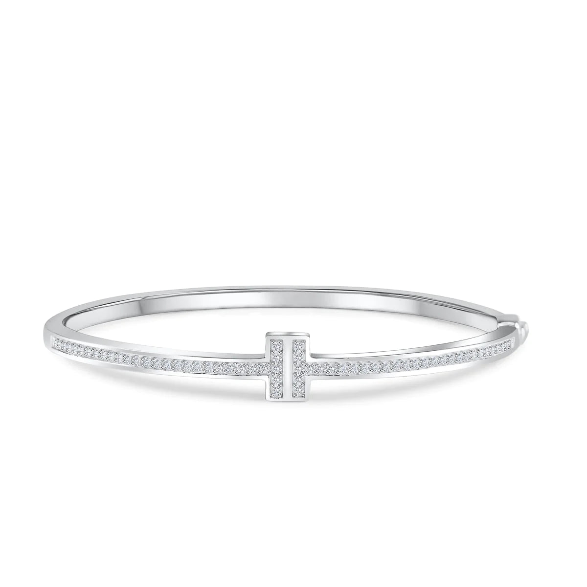 Silver Zircon Stones Bangle