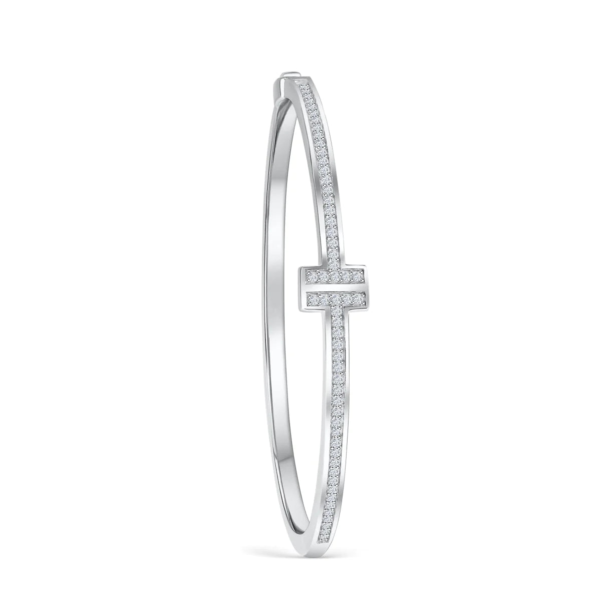 Silver Zircon Stones Bangle