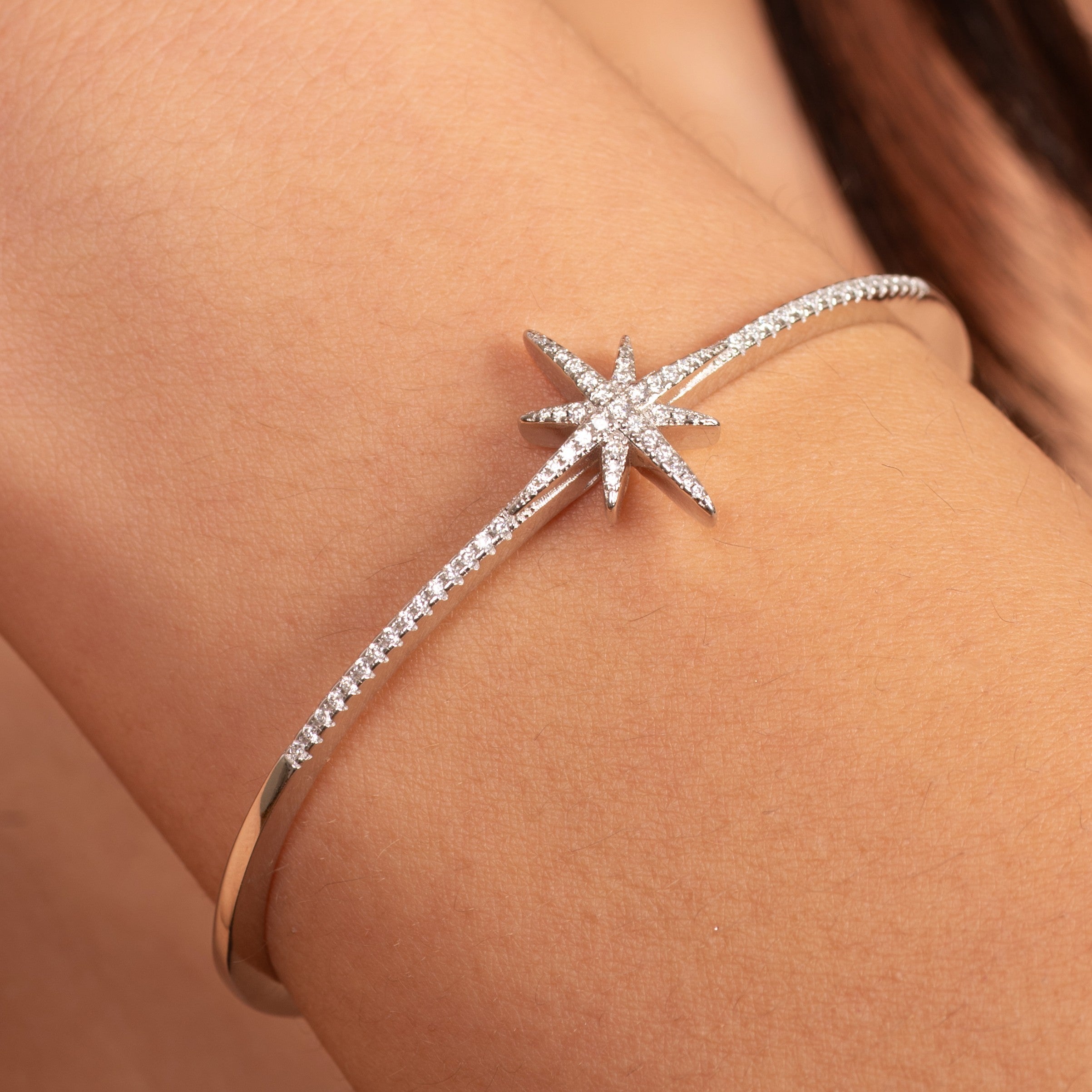 Silver Pole Star Bangle
