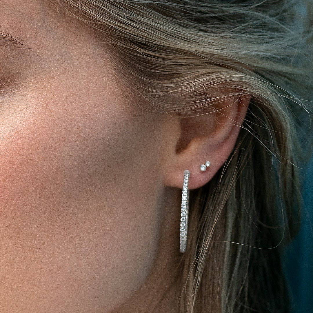 Glow Up Silver Hoops Medium Size - ARTSY SILVER