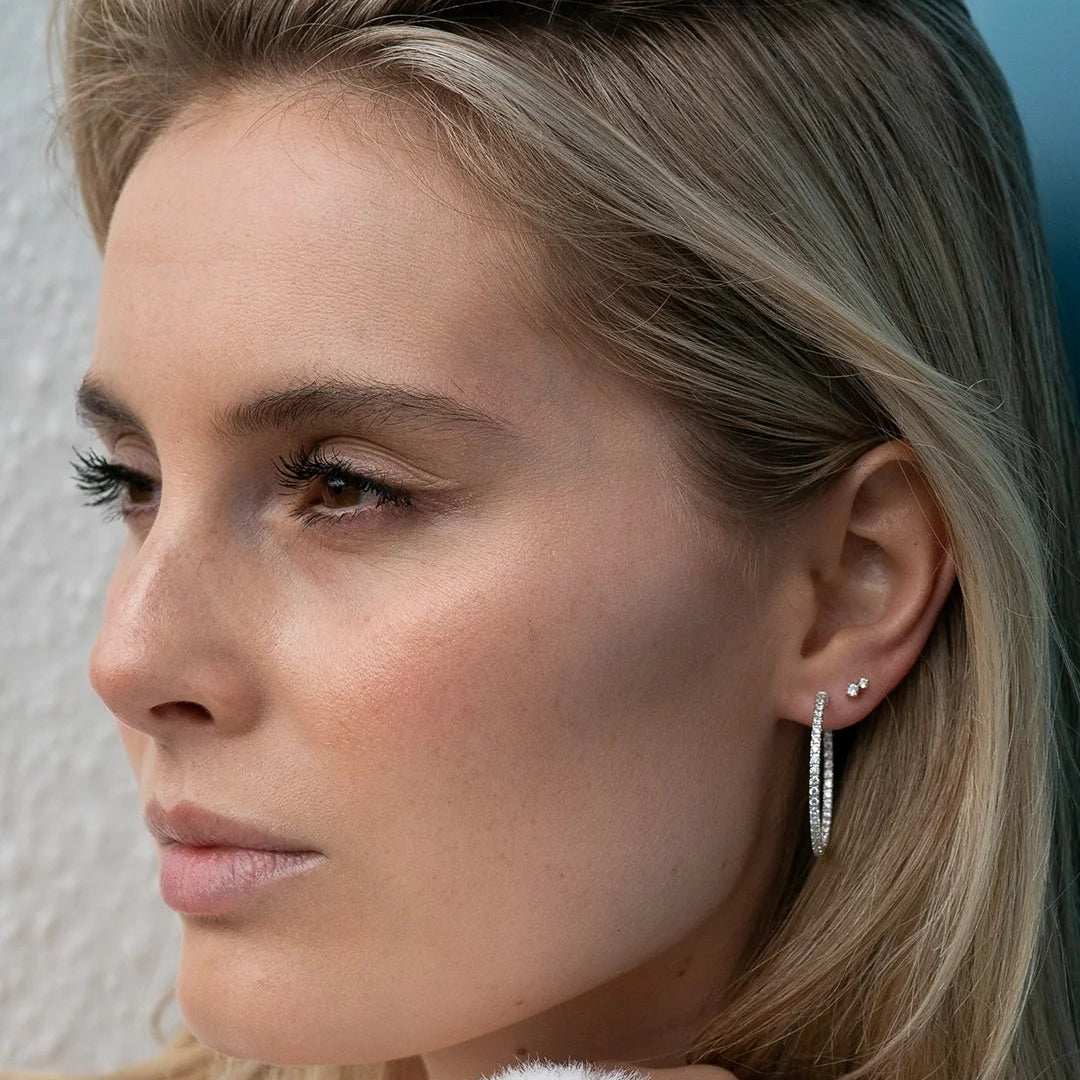 Glow Up Silver Hoops Medium Size - ARTSY SILVER