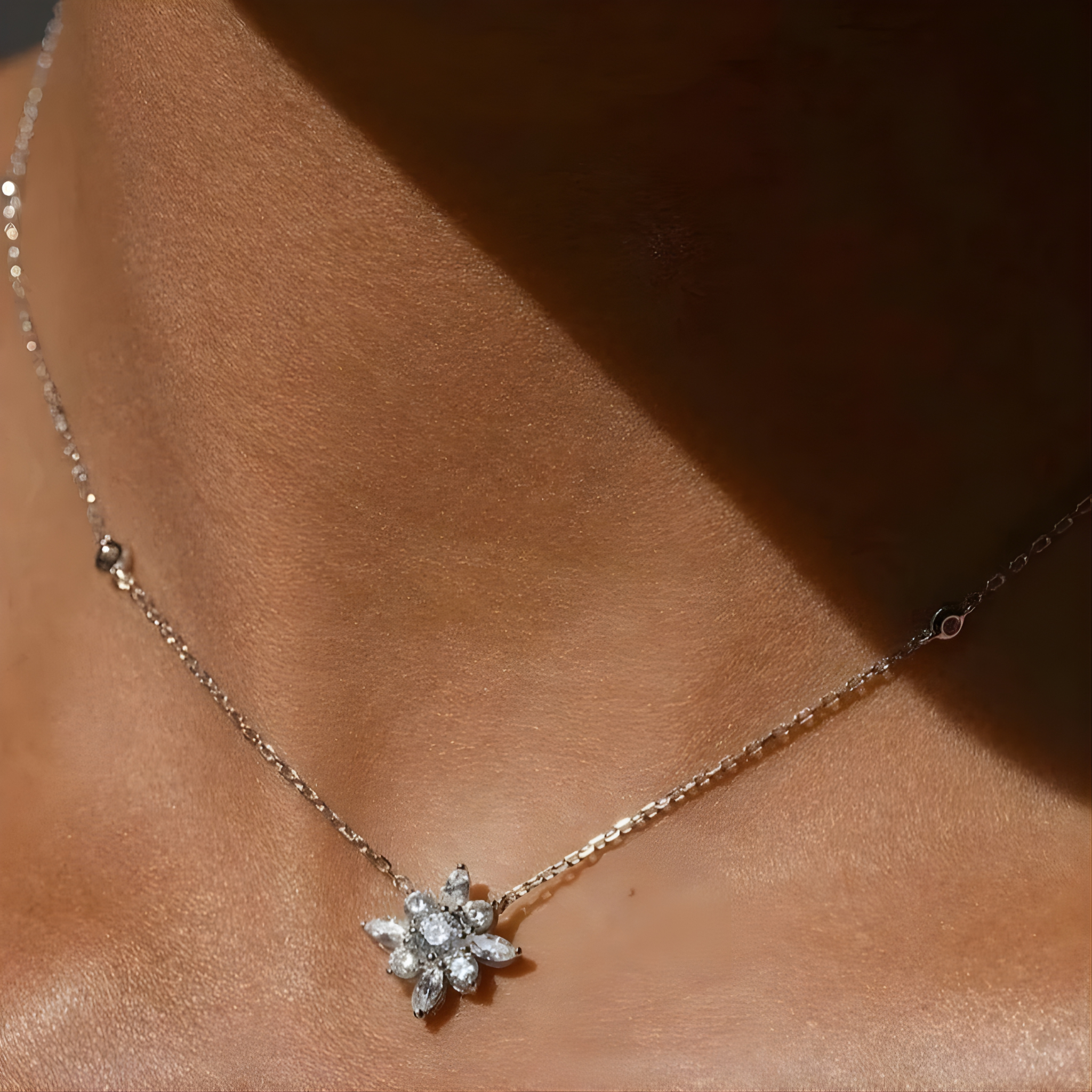 Silver Lilly Flower Necklace