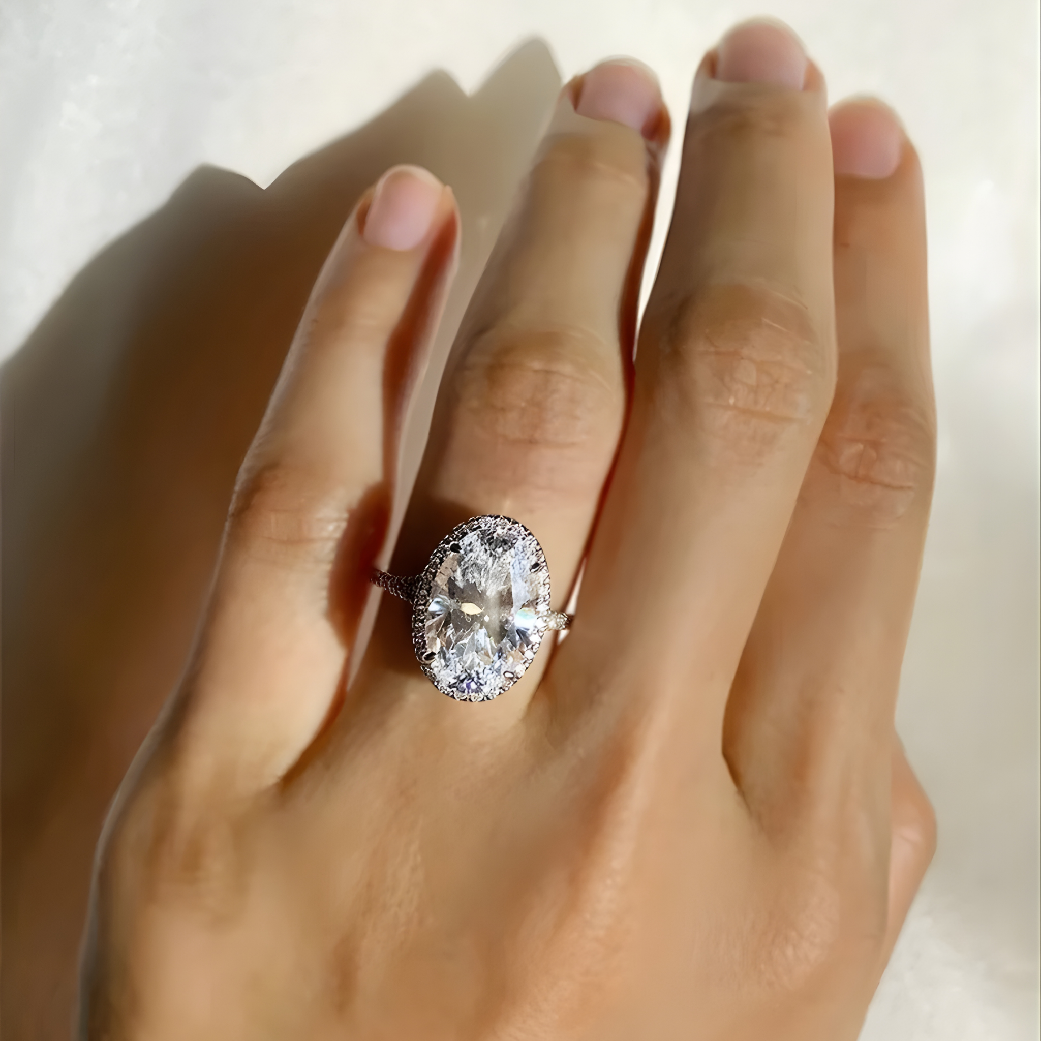 Solitaire White Zircon Ring