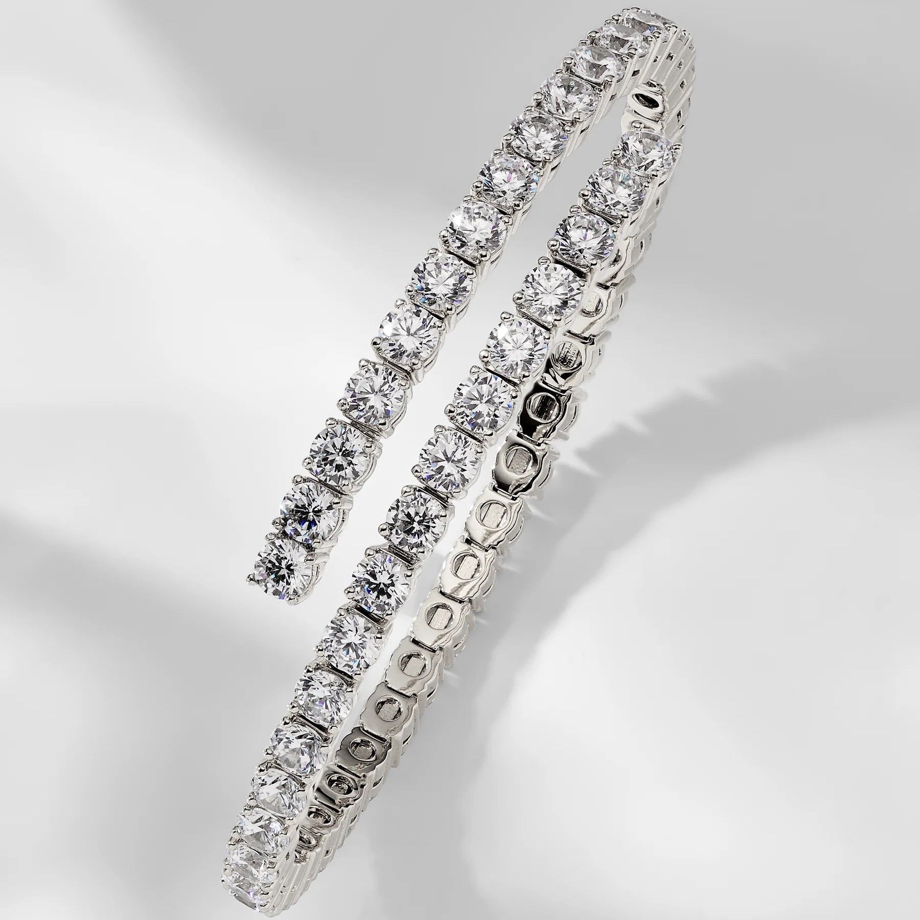 Spun 4mm Silver Tennis Bangle - ARTSY SILVER