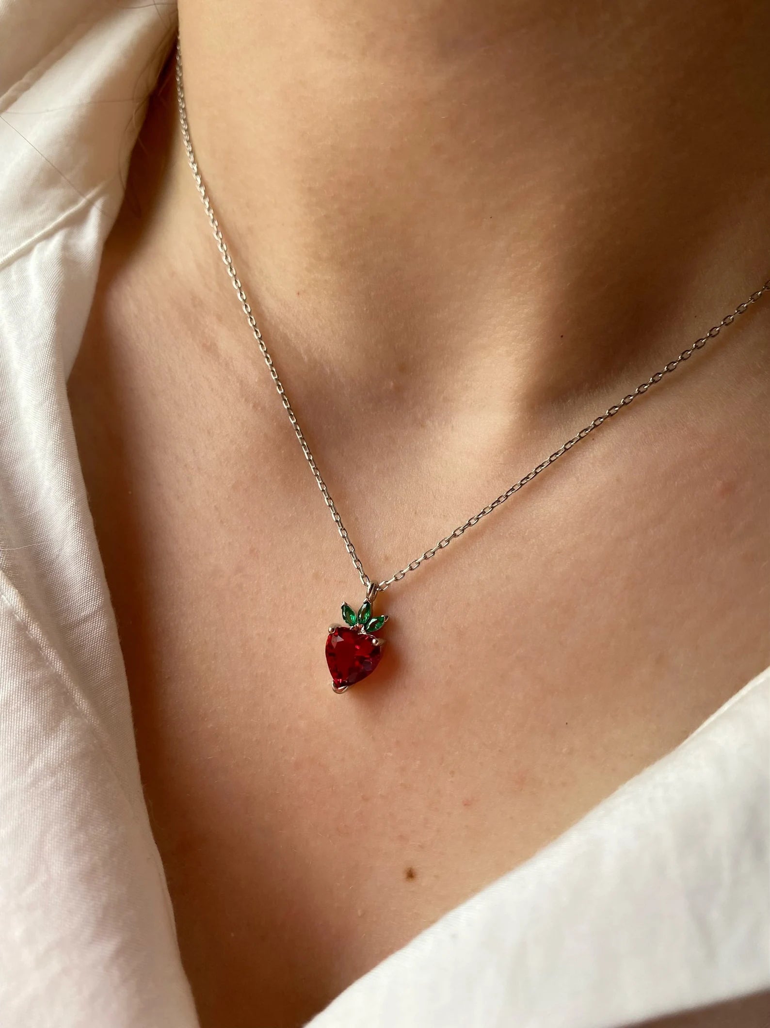 Heart Strawberry Necklace