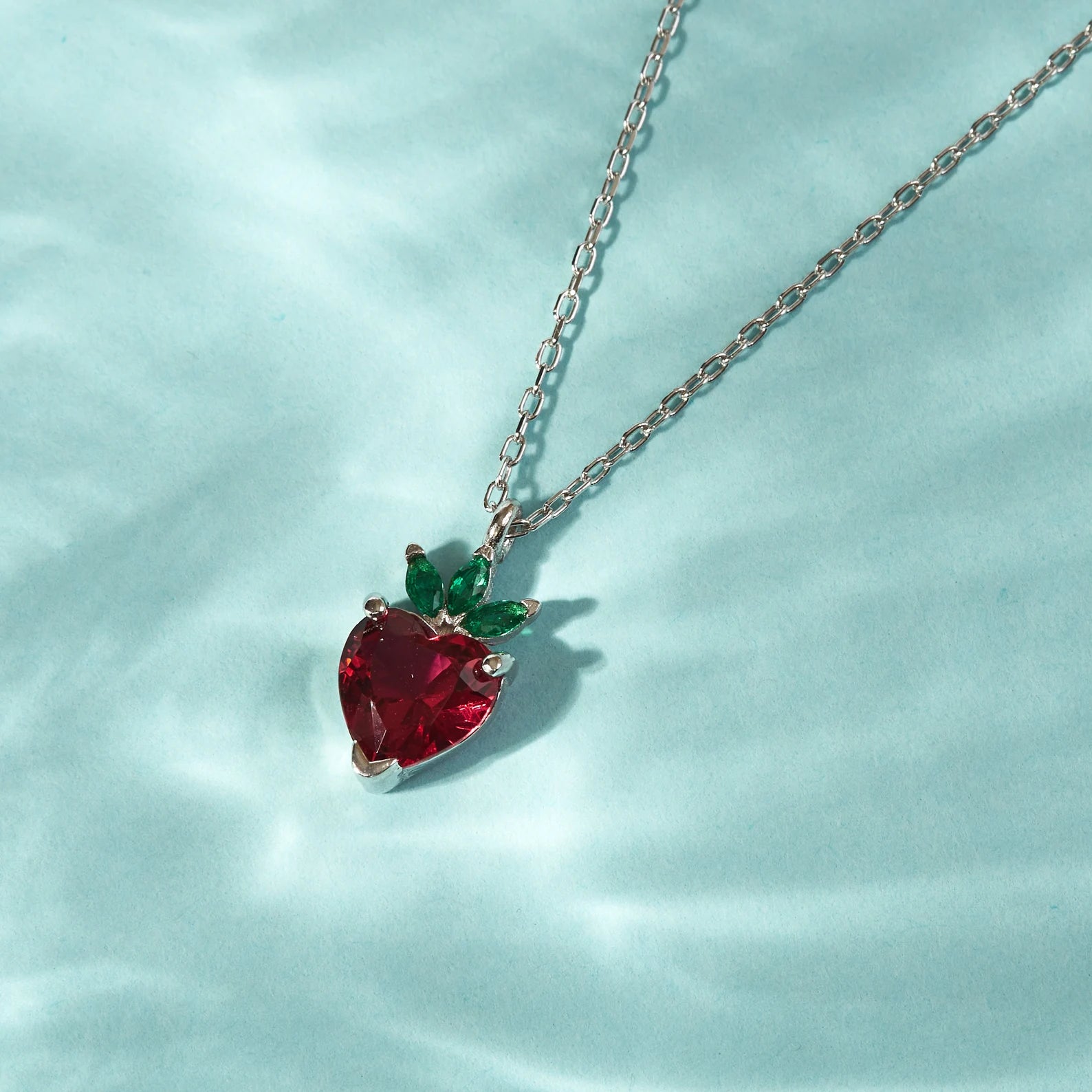 Heart Strawberry Necklace - ARTSY SILVER