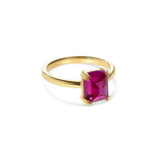 Sugarloaf Ring Dark Pink - ARTSY SILVER