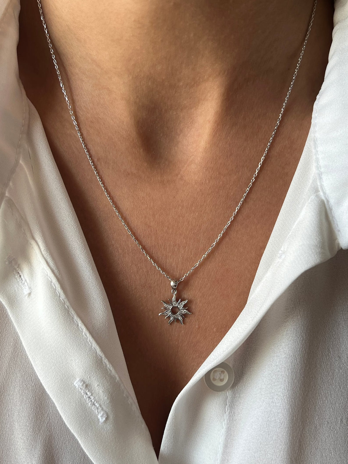 Sun Silver Necklace