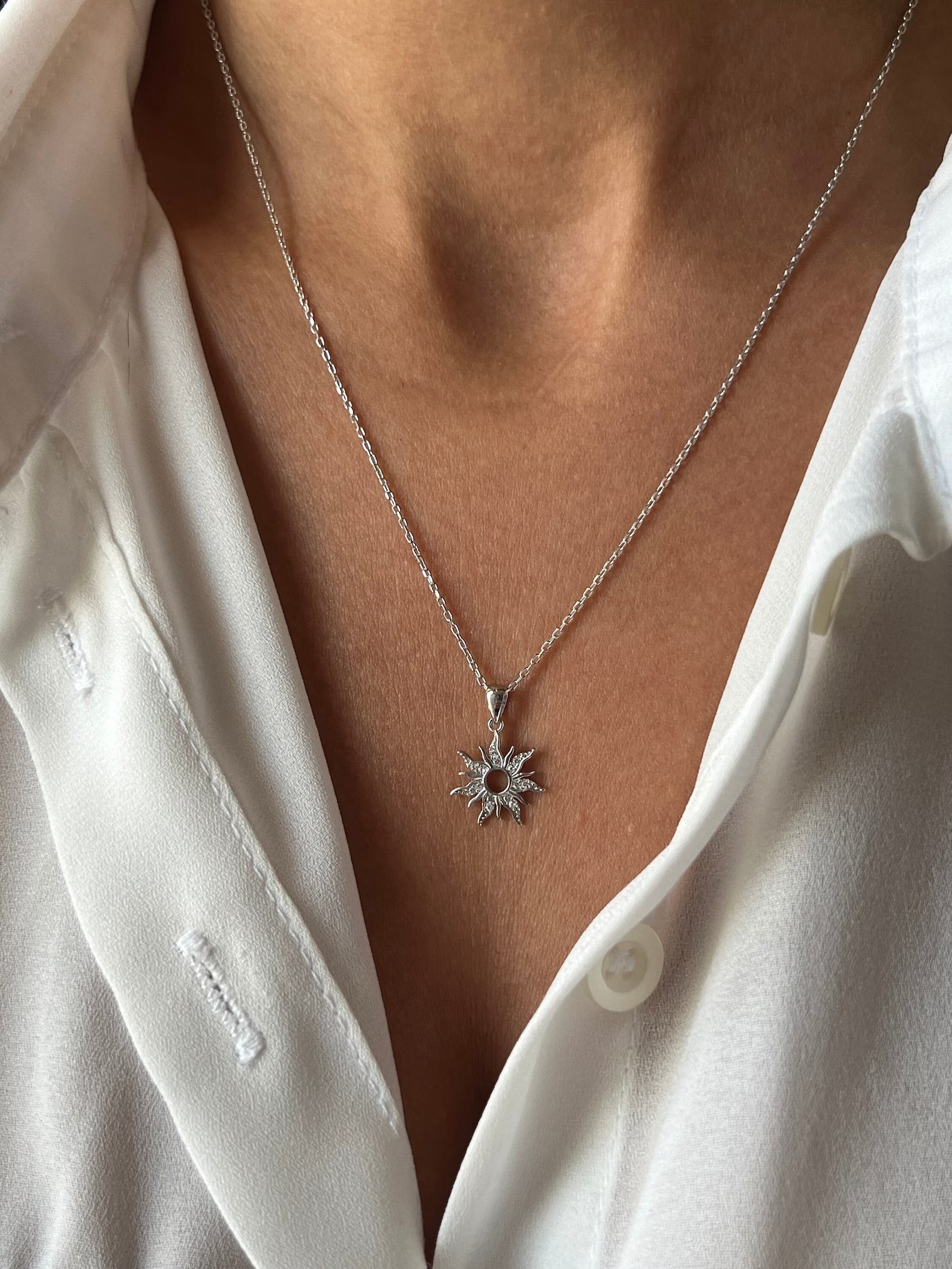 Sun Silver Necklace