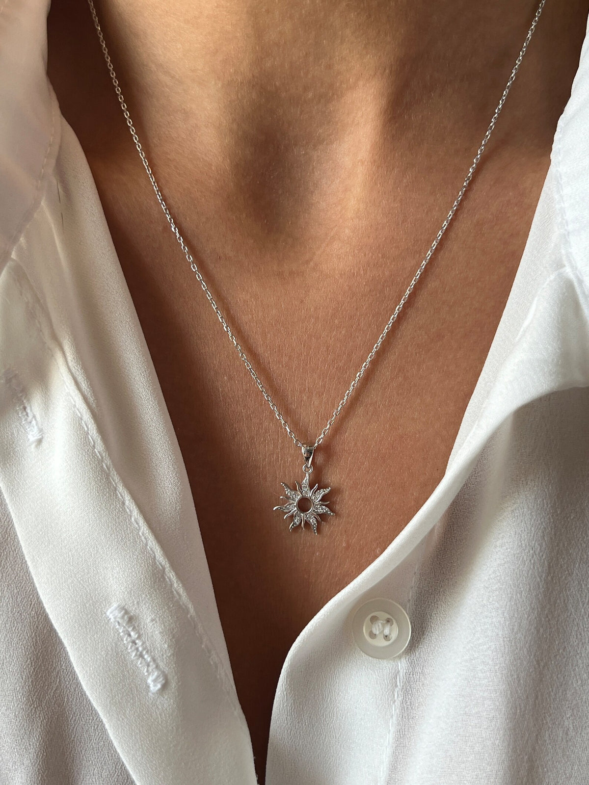Sun Silver Necklace