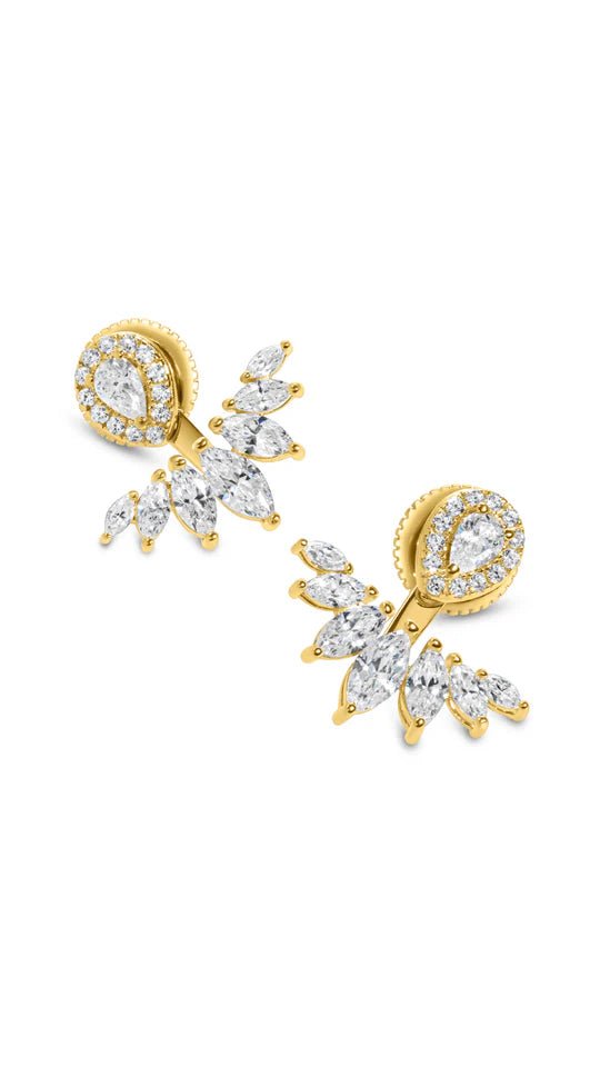 Lotus Gold Plated Ear Jacket - ARTSY SILVER