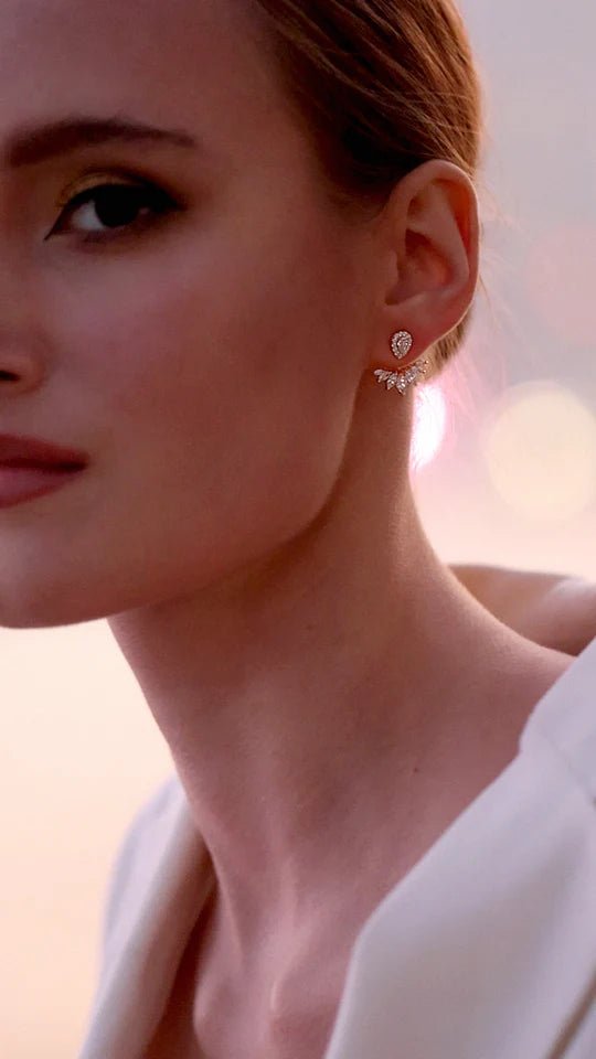 Lotus Gold Plated Ear Jacket - ARTSY SILVER