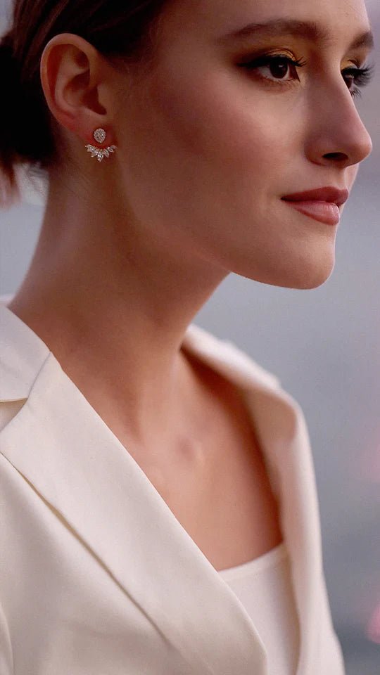 Lotus Gold Plated Ear Jacket - ARTSY SILVER