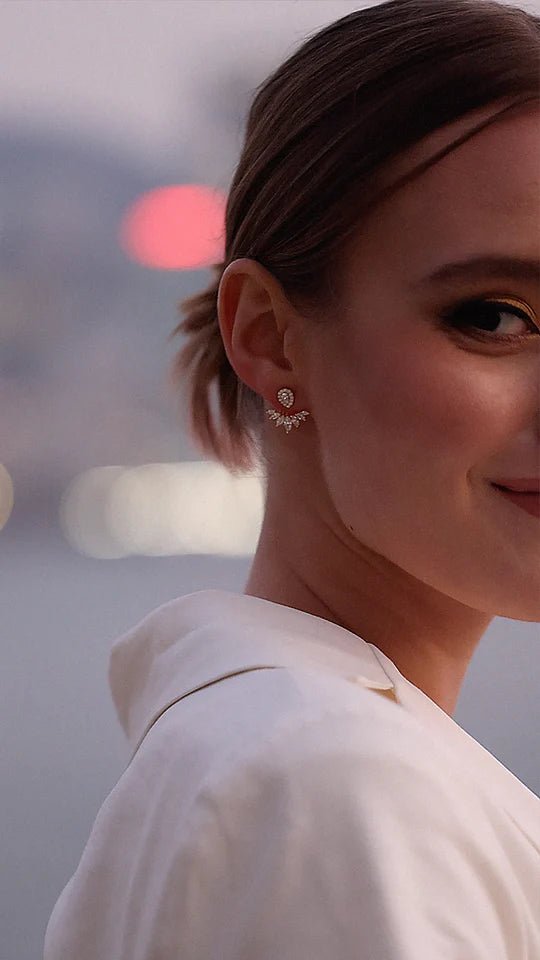 Lotus Gold Plated Ear Jacket - ARTSY SILVER