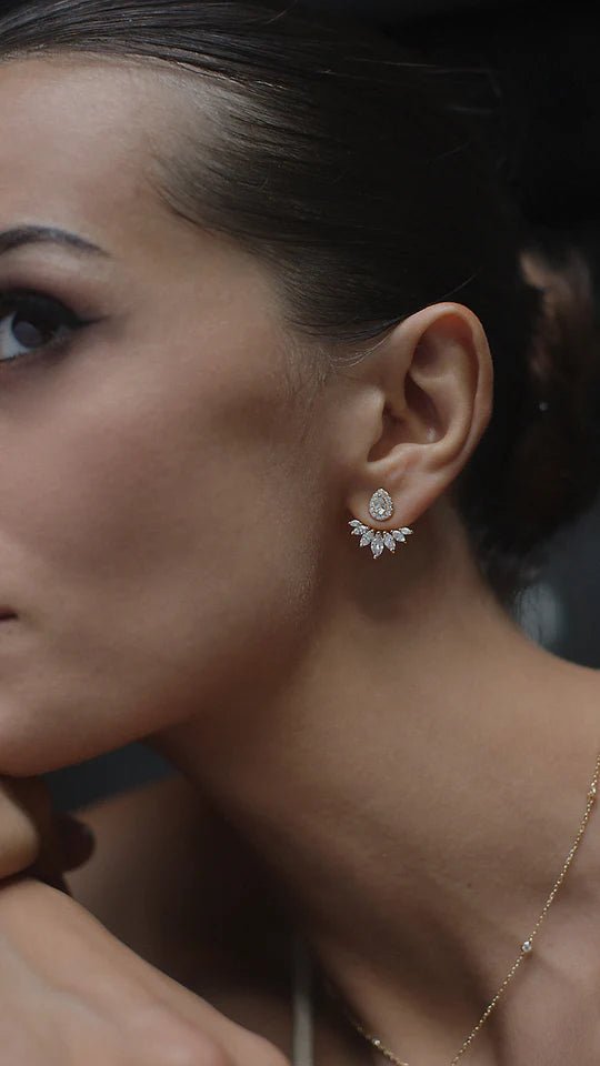 Lotus Gold Plated Ear Jacket - ARTSY SILVER