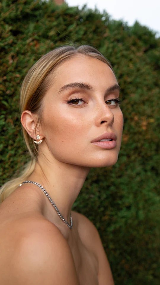 Lotus Gold Plated Ear Jacket - ARTSY SILVER